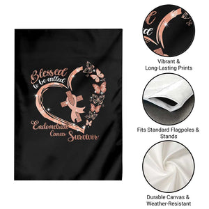 Endometrial Cancer Warrior Gift Garden Flag Blessed To Be Called A Survivor