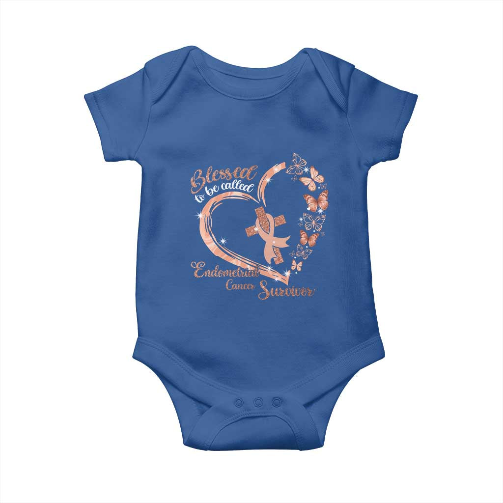 Endometrial Cancer Warrior Gift Baby Onesie Blessed To Be Called A Survivor