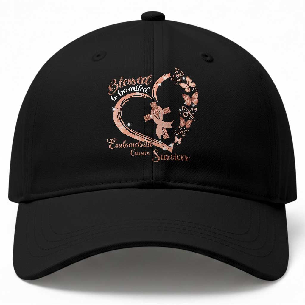 Endometrial Cancer Warrior Gift Baseball Cap Blessed To Be Called A Survivor
