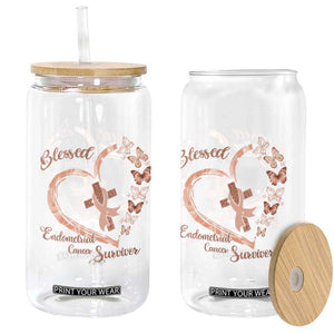 Endometrial Cancer Warrior Gift Glass Can Blessed To Be Called A Survivor