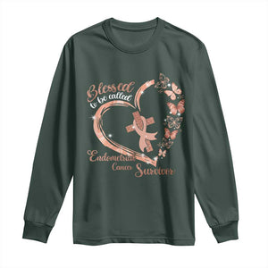 Endometrial Cancer Warrior Gift Long Sleeve Shirt Blessed To Be Called A Survivor