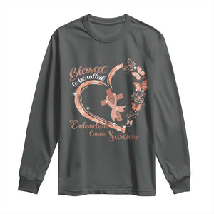 Endometrial Cancer Warrior Gift Long Sleeve Shirt Blessed To Be Called A Survivor