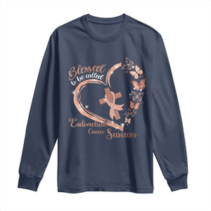 Endometrial Cancer Warrior Gift Long Sleeve Shirt Blessed To Be Called A Survivor