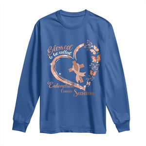 Endometrial Cancer Warrior Gift Long Sleeve Shirt Blessed To Be Called A Survivor