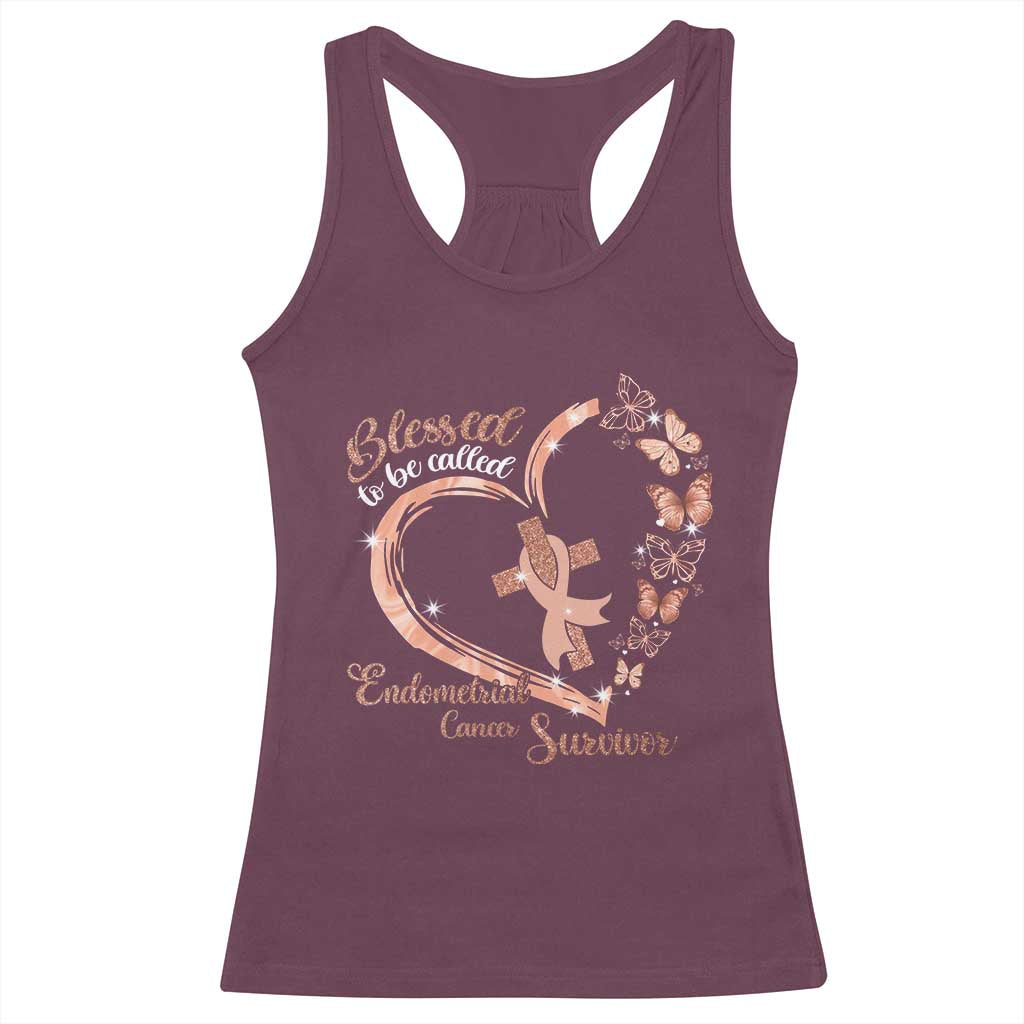 Endometrial Cancer Warrior Gift Racerback Tank Top Blessed To Be Called A Survivor