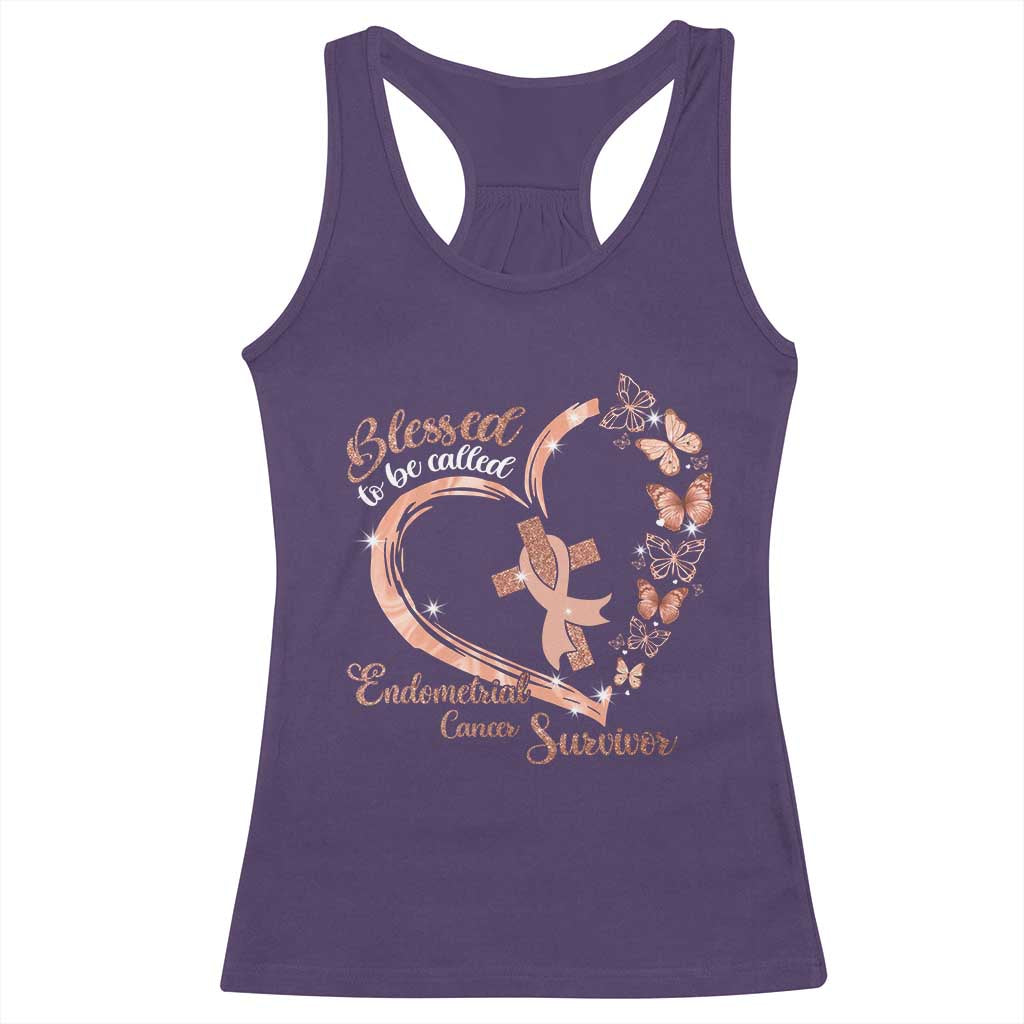 Endometrial Cancer Warrior Gift Racerback Tank Top Blessed To Be Called A Survivor