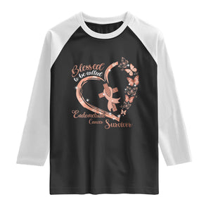 Endometrial Cancer Warrior Gift Raglan Shirt Blessed To Be Called A Survivor