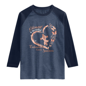 Endometrial Cancer Warrior Gift Raglan Shirt Blessed To Be Called A Survivor