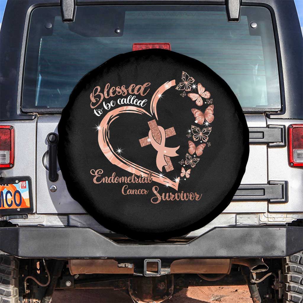 Endometrial Cancer Warrior Gift Spare Tire Cover Blessed To Be Called A Survivor