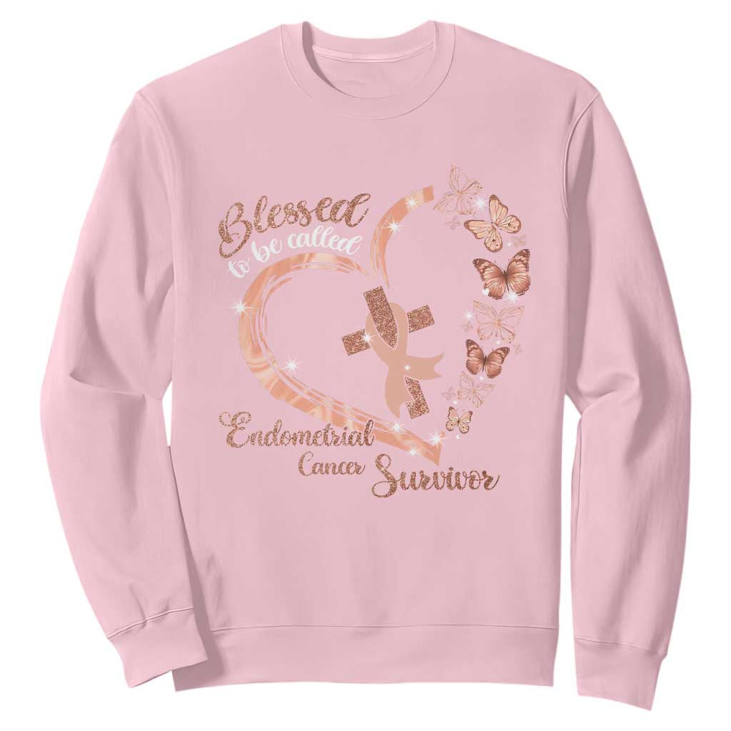 Endometrial Cancer Warrior Gift Sweatshirt Blessed To Be Called A Survivor