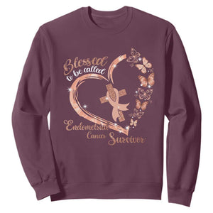 Endometrial Cancer Warrior Gift Sweatshirt Blessed To Be Called A Survivor