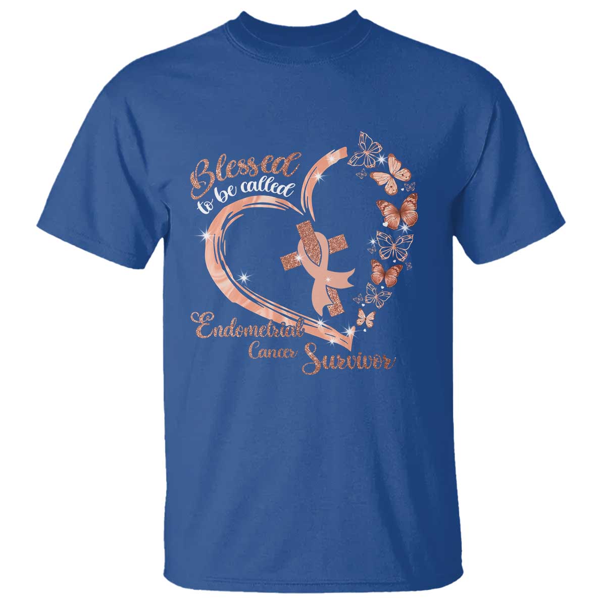 Endometrial Cancer Warrior Gift T Shirt Blessed To Be Called A Survivor