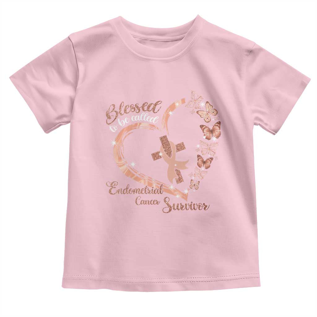 Endometrial Cancer Warrior Gift Toddler T Shirt Blessed To Be Called A Survivor