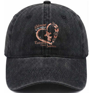 Endometrial Cancer Warrior Gift Washed Cotton Baseball Cap Blessed To Be Called A Survivor