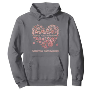 Endometrial Cancer Family Support Hoodie I Wear Peach For My Mom