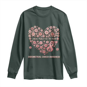 Endometrial Cancer Family Support Long Sleeve Shirt I Wear Peach For My Mom