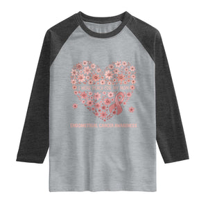 Endometrial Cancer Family Support Raglan Shirt I Wear Peach For My Mom