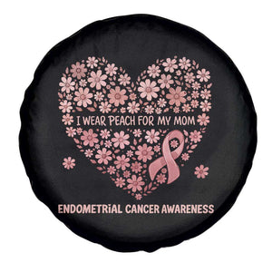 Endometrial Cancer Family Support Spare Tire Cover I Wear Peach For My Mom