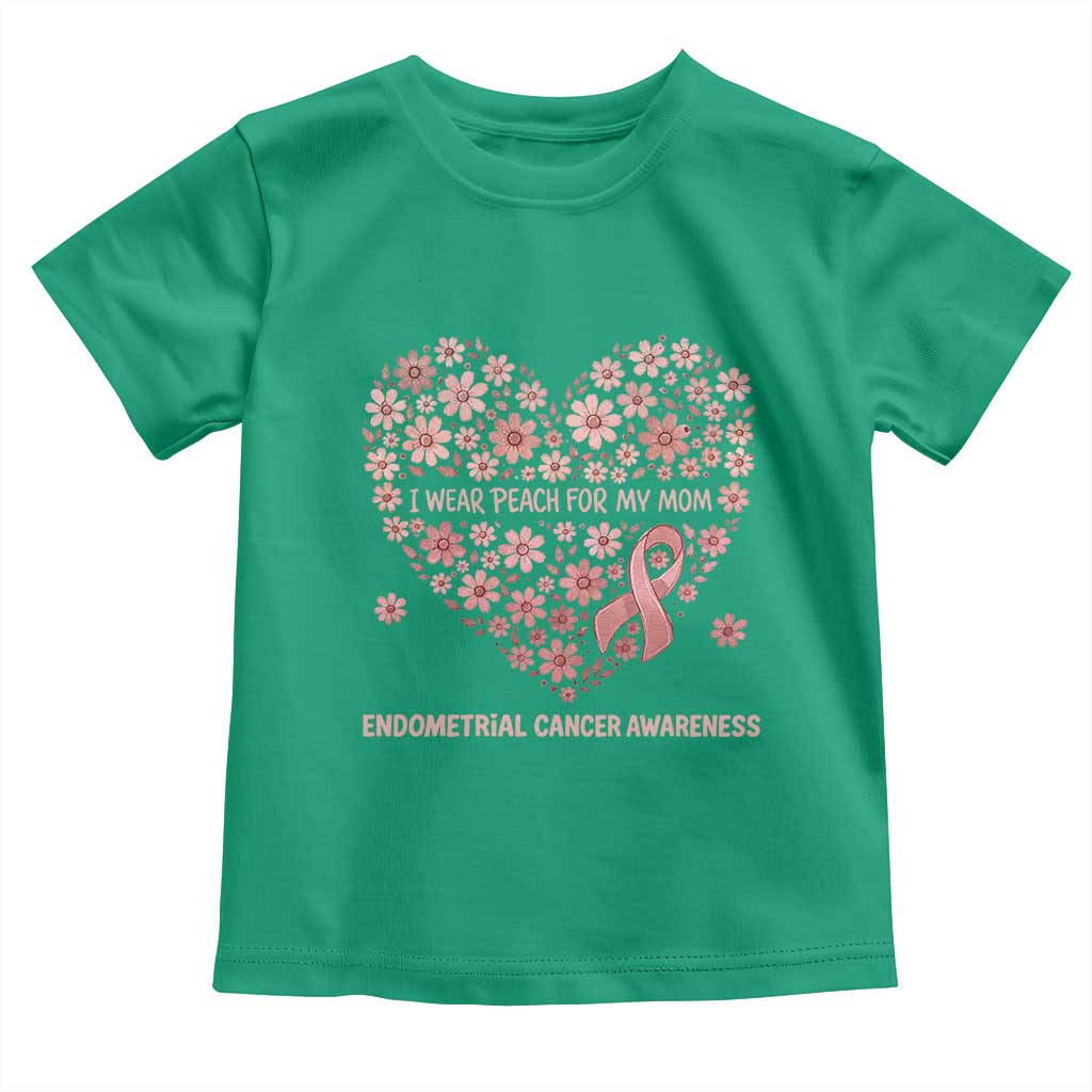 Endometrial Cancer Family Support Toddler T Shirt I Wear Peach For My Mom