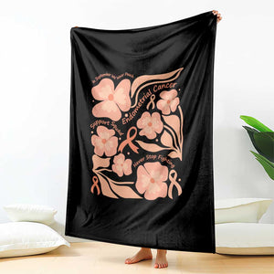 Endometrial Cancer Support Squad Floral Gift Throw Blanket In September We Wear Peach