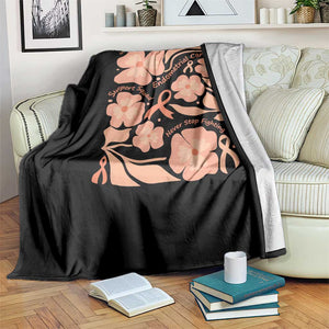Endometrial Cancer Support Squad Floral Gift Throw Blanket In September We Wear Peach