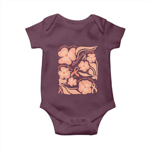 Endometrial Cancer Support Squad Floral Gift Baby Onesie In September We Wear Peach