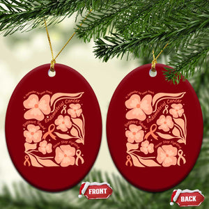 Endometrial Cancer Support Squad Floral Gift Ceramic Ornament In September We Wear Peach