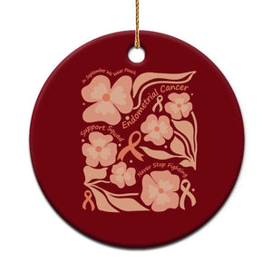 Endometrial Cancer Support Squad Floral Gift Ceramic Ornament In September We Wear Peach