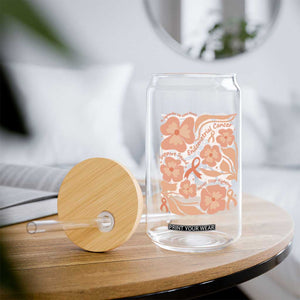 Endometrial Cancer Support Squad Floral Gift Glass Can In September We Wear Peach