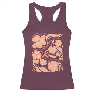 Endometrial Cancer Support Squad Floral Gift Racerback Tank Top In September We Wear Peach