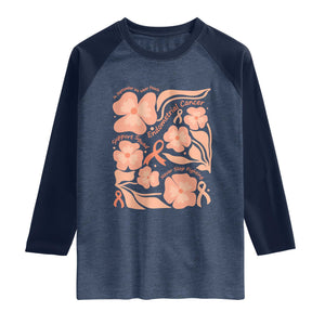 Endometrial Cancer Support Squad Floral Gift Raglan Shirt In September We Wear Peach