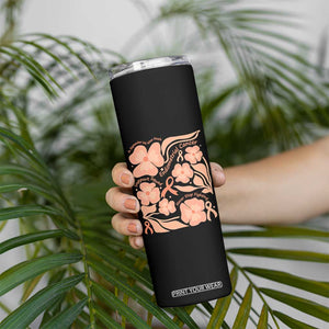 Endometrial Cancer Support Squad Floral Gift Skinny Tumbler In September We Wear Peach