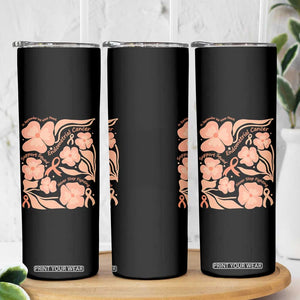 Endometrial Cancer Support Squad Floral Gift Skinny Tumbler In September We Wear Peach