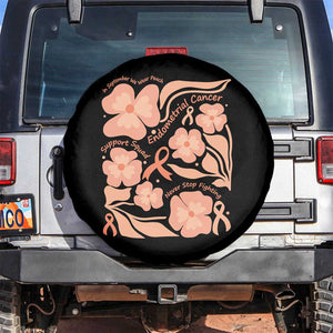 Endometrial Cancer Support Squad Floral Gift Spare Tire Cover In September We Wear Peach