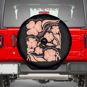 Endometrial Cancer Support Squad Floral Gift Spare Tire Cover In September We Wear Peach