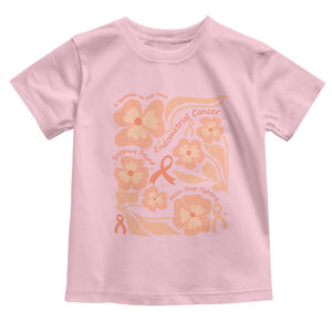 Endometrial Cancer Support Squad Floral Gift Toddler T Shirt In September We Wear Peach