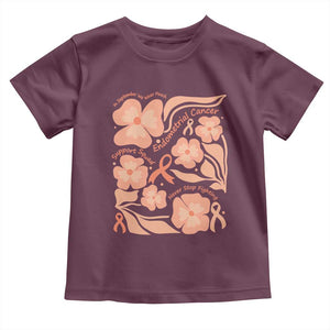Endometrial Cancer Support Squad Floral Gift Toddler T Shirt In September We Wear Peach