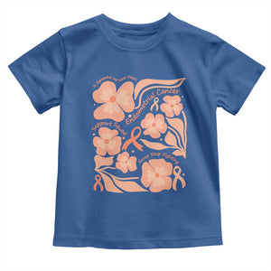 Endometrial Cancer Support Squad Floral Gift Toddler T Shirt In September We Wear Peach