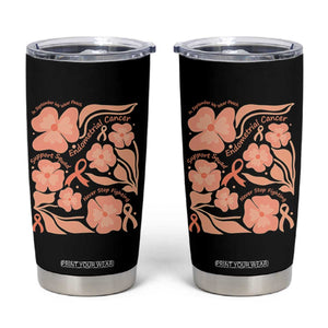 Endometrial Cancer Support Squad Floral Gift Tumbler Cup In September We Wear Peach