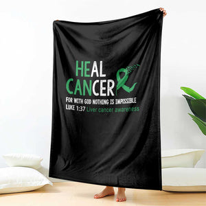 Heal Cancer Nothing Is Impossible With God Throw Blanket Liver Cancer Support Gift