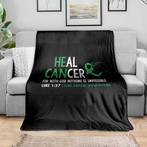 Heal Cancer Nothing Is Impossible With God Throw Blanket Liver Cancer Support Gift