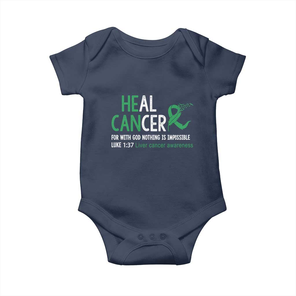 Heal Cancer Nothing Is Impossible With God Baby Onesie Liver Cancer Support Gift