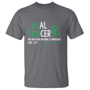 Heal Cancer Nothing Is Impossible With God T Shirt Liver Cancer Support Gift