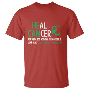 Heal Cancer Nothing Is Impossible With God T Shirt Liver Cancer Support Gift