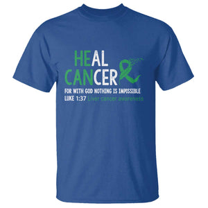 Heal Cancer Nothing Is Impossible With God T Shirt Liver Cancer Support Gift