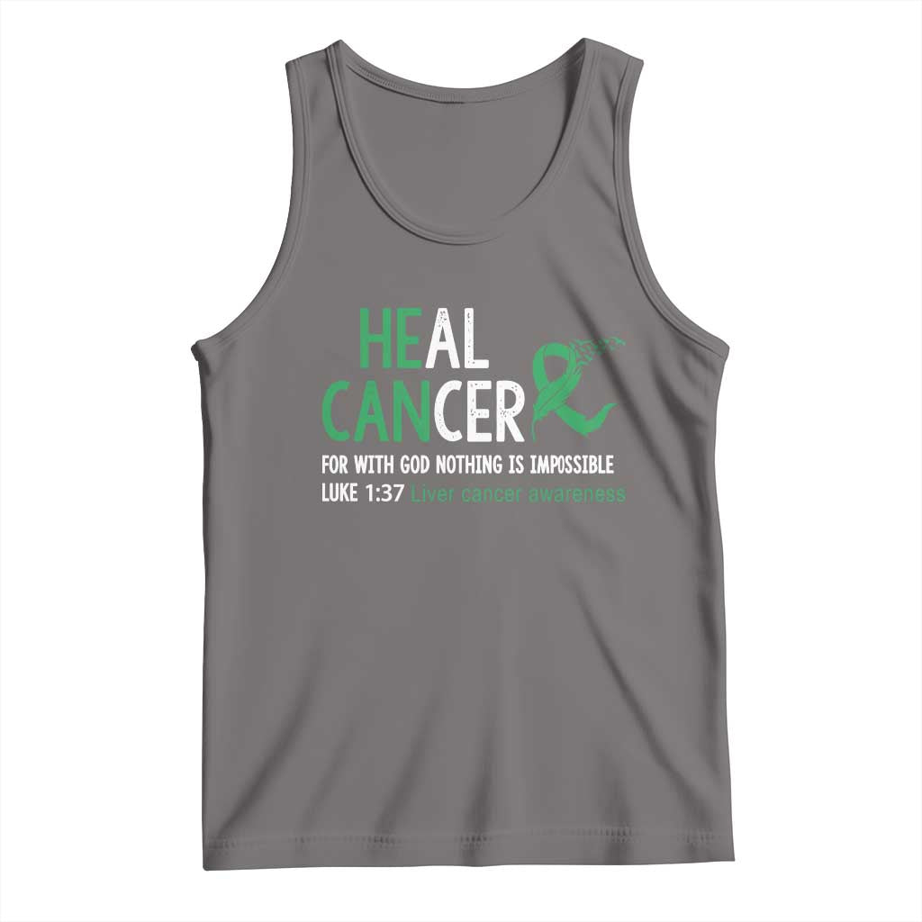 Heal Cancer Nothing Is Impossible With God Tank Top Liver Cancer Support Gift