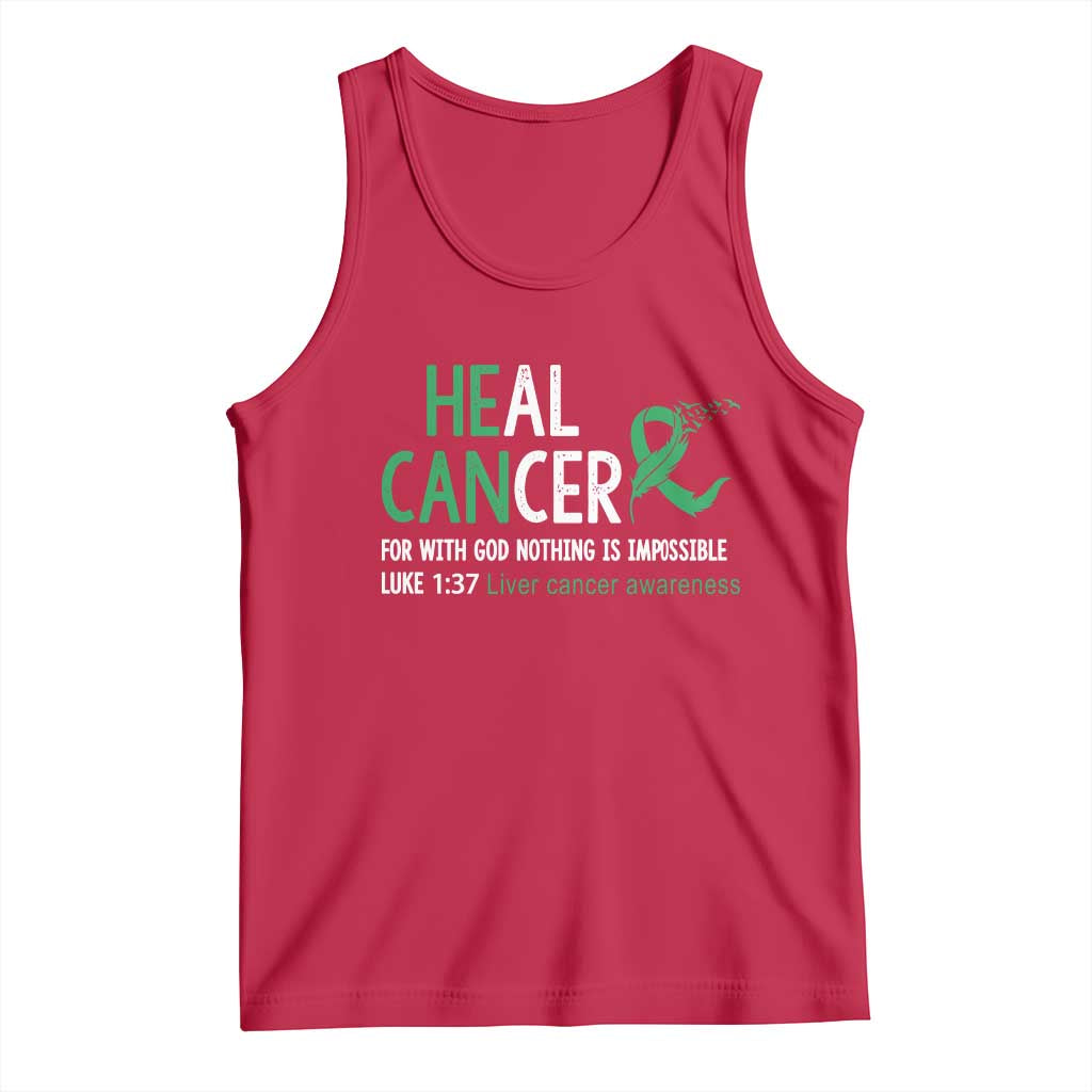 Heal Cancer Nothing Is Impossible With God Tank Top Liver Cancer Support Gift
