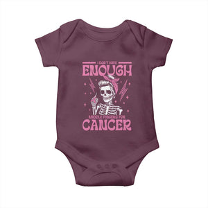 Funny Skeleton Breast Cancer Baby Onesie I Dont Have Enough Middle Fingers