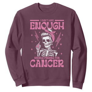 Funny Skeleton Breast Cancer Sweatshirt I Dont Have Enough Middle Fingers