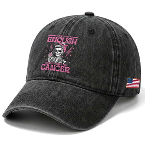 Funny Skeleton Breast Cancer Washed Cotton Baseball Cap I Dont Have Enough Middle Fingers